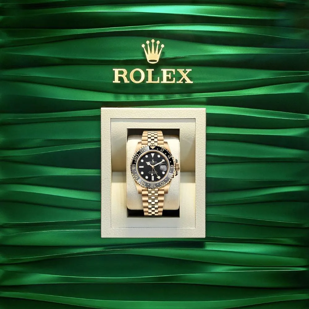 2024 Never Worn Rolex GMT-Master II 40mm - Ref: 126718GRNR - Black Dial, Grey & Black Ceramic Bezel, 18K Yellow Gold Jubilee Bracelet Men's Watch