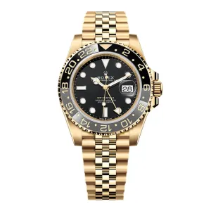 2024 Never Worn Rolex GMT-Master II 40mm - Ref: 126718GRNR - Black Dial, Grey & Black Ceramic Bezel, 18K Yellow Gold Jubilee Bracelet Men's Watch