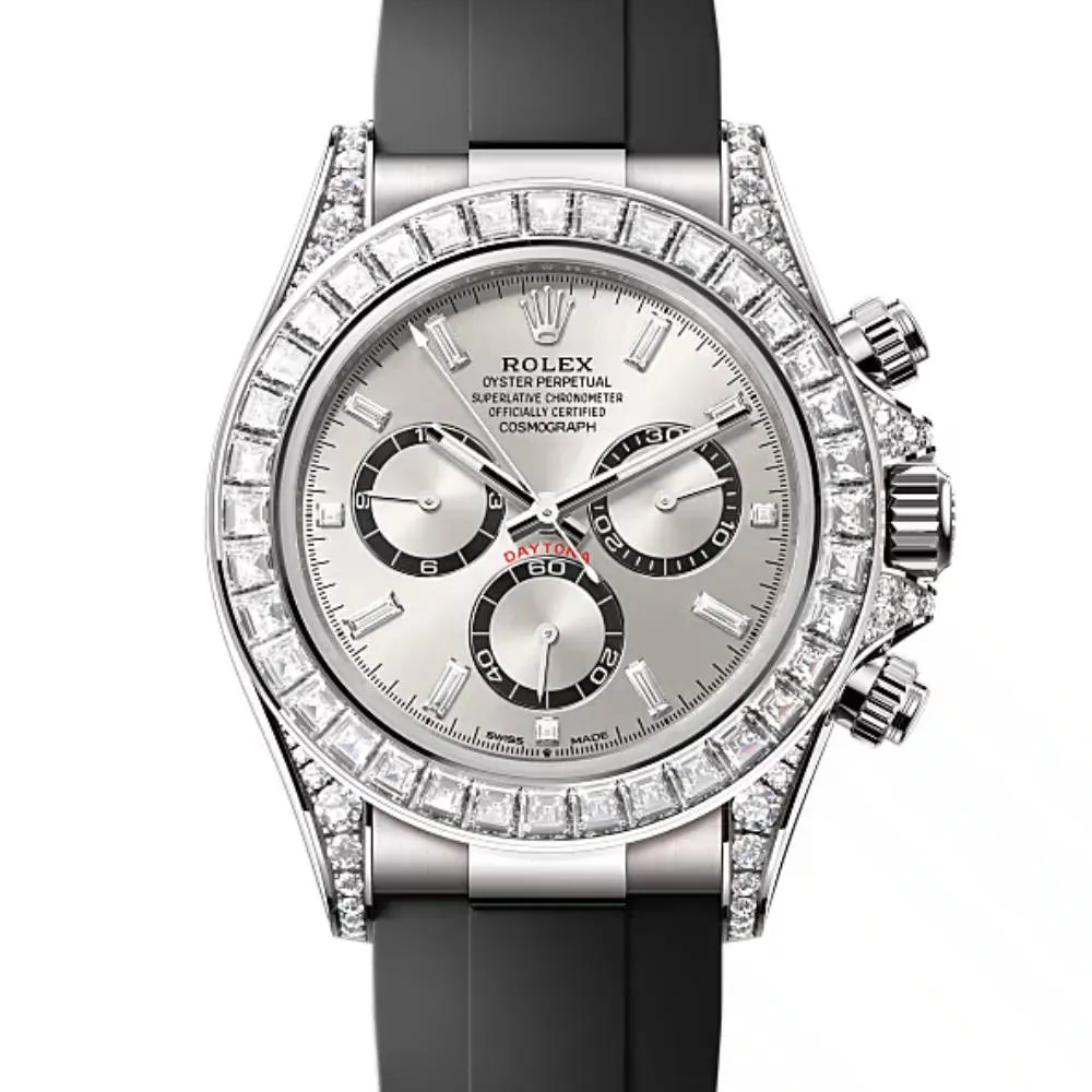 2024 Release Rolex Cosmograph Daytona 40 mm | Oysterflex bracelet | Steel dial Diamond bezel | 18k white gold Case Men's Watch 126539TBR