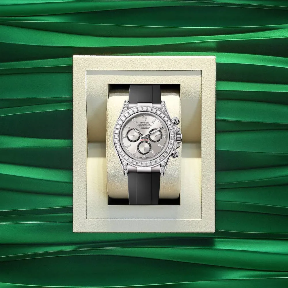 2024 Release Rolex Cosmograph Daytona 40 mm | Oysterflex bracelet | Steel dial Diamond bezel | 18k white gold Case Men's Watch 126539TBR