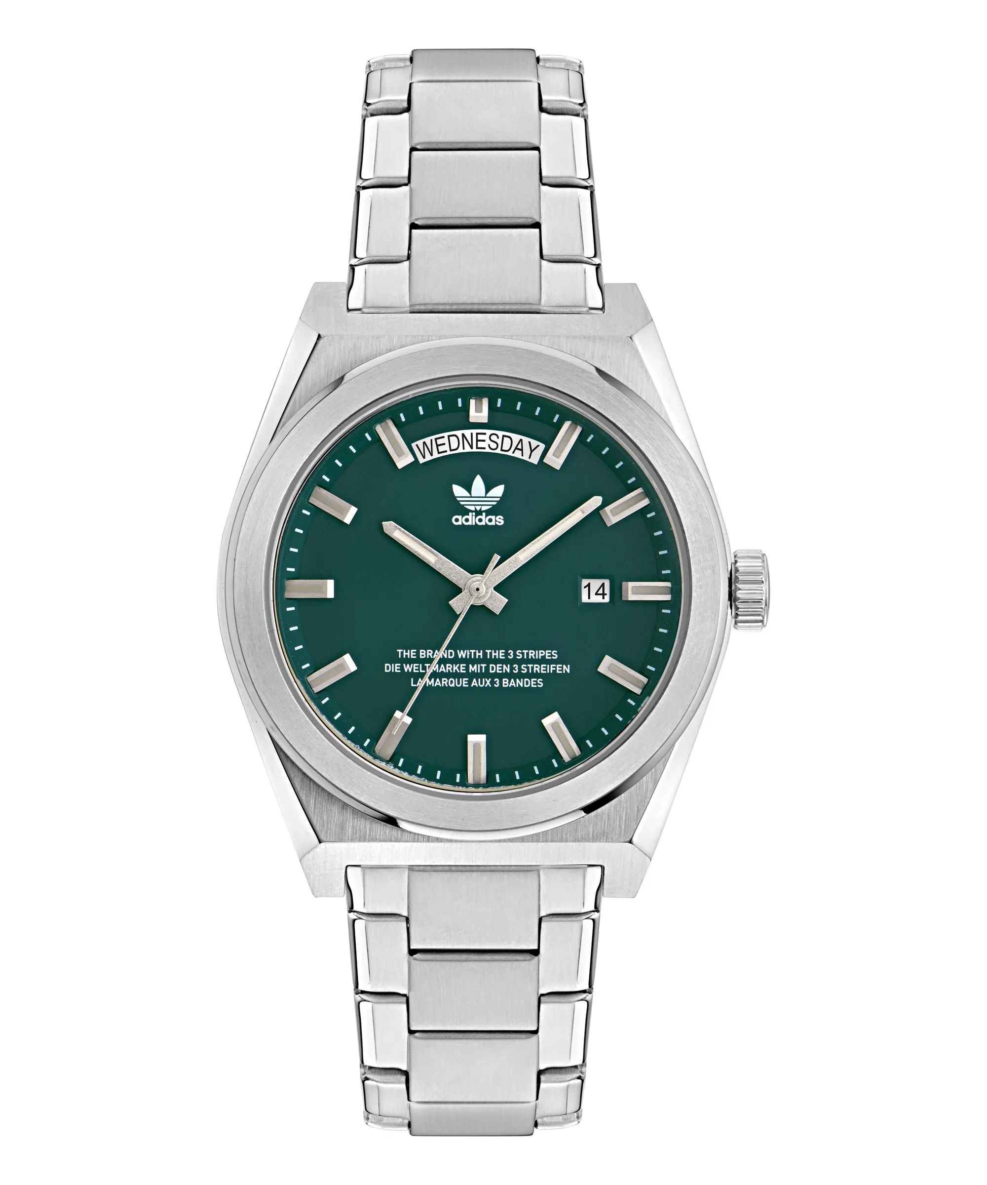 Adidas Code Five 40mm Green Dial Stainless Steel Watch AOSY23540