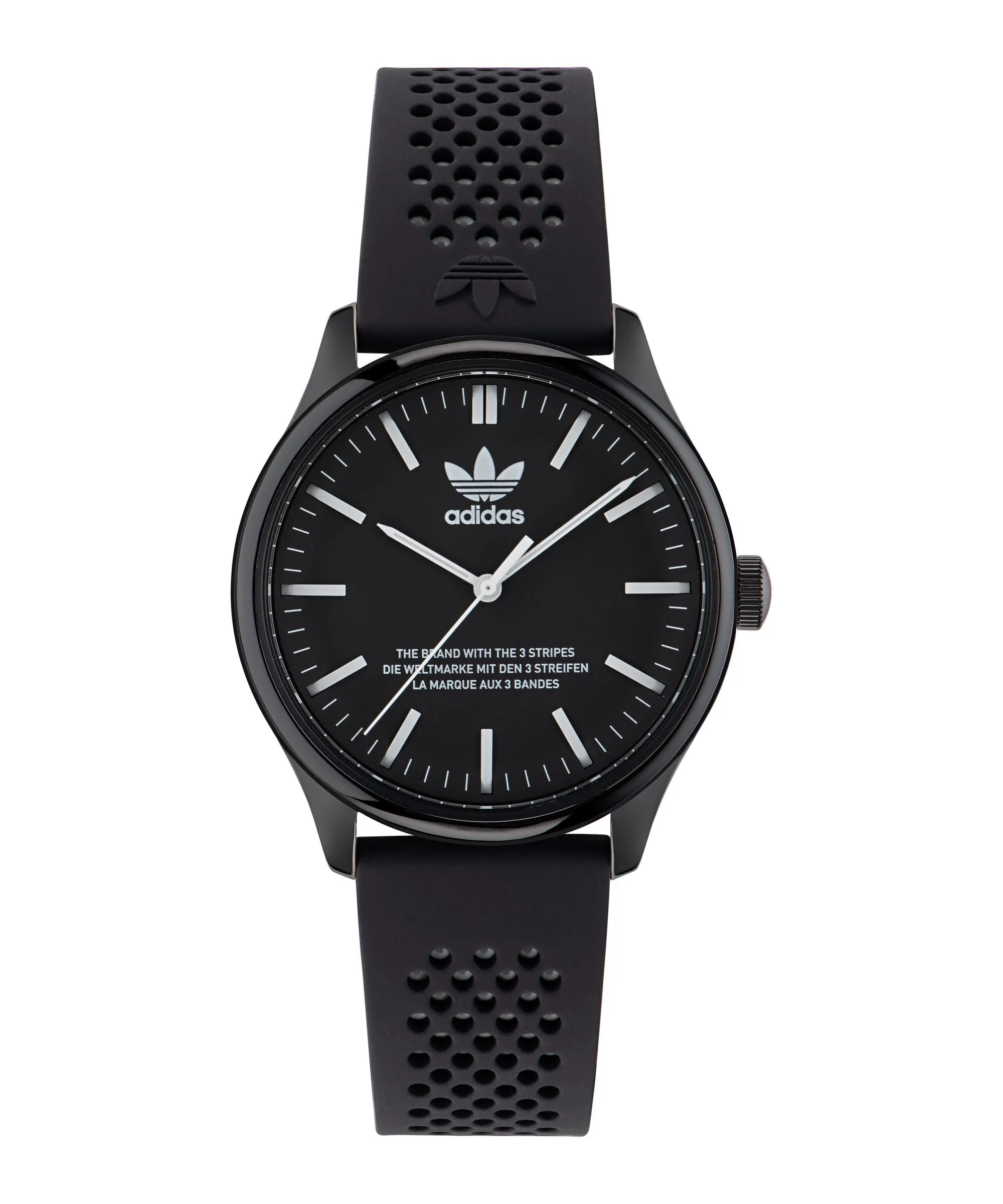 Adidas Code One 40mm Black Dial Black Silicone Strap Watch AOSY23031