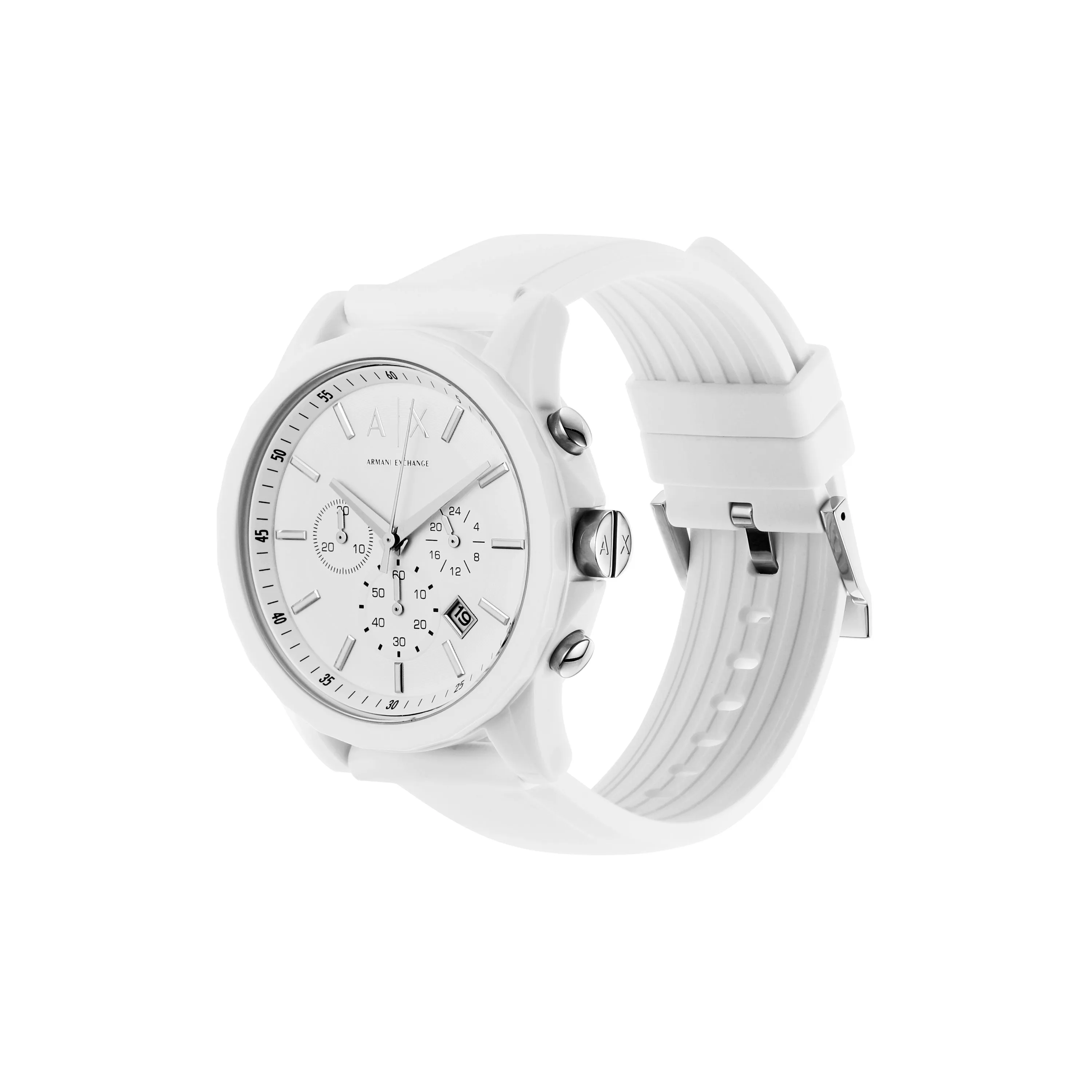 Armani AX1325 Luxe Chronograph White Rubber band AX1325