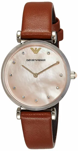 Armani Emporio Ladies Retro Leather Watch Luxurious Design AR1960