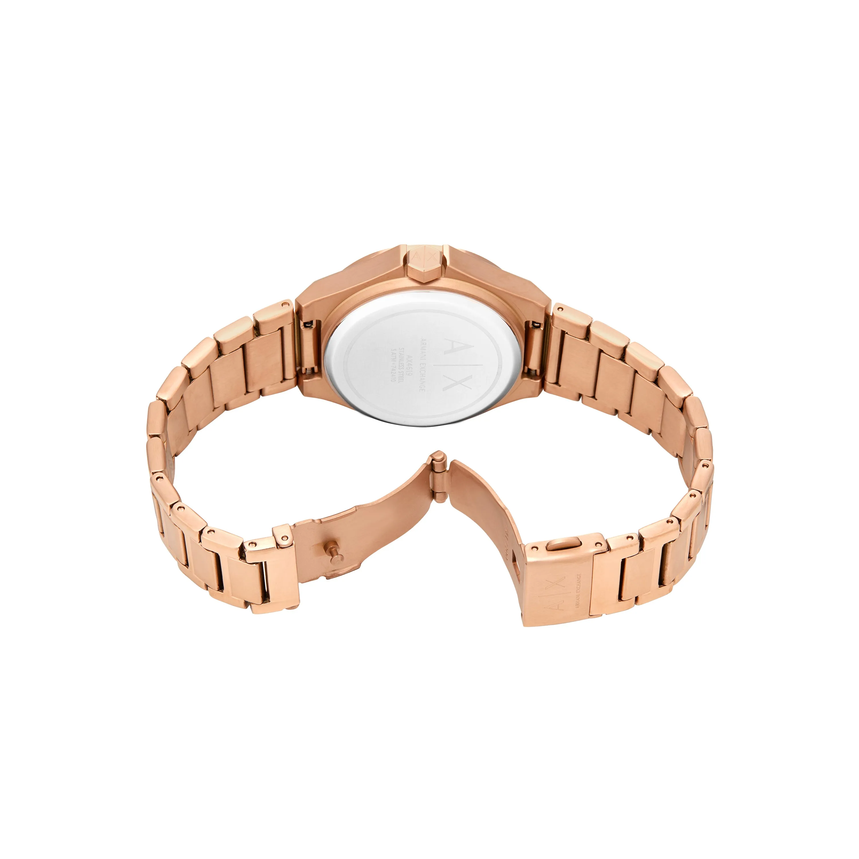 Armani Exchange Automatic Rose Gold Dial Stainless Steel Watch AX4619