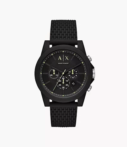 Armani Exchange AX1344  Chronograph Black Silicone Men"s Watch