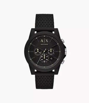 Armani Exchange AX1344  Chronograph Black Silicone Men"s Watch