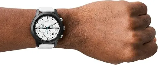 Armani Exchange AX2435 C Men's Hampton Chronograph White Silicone Watch