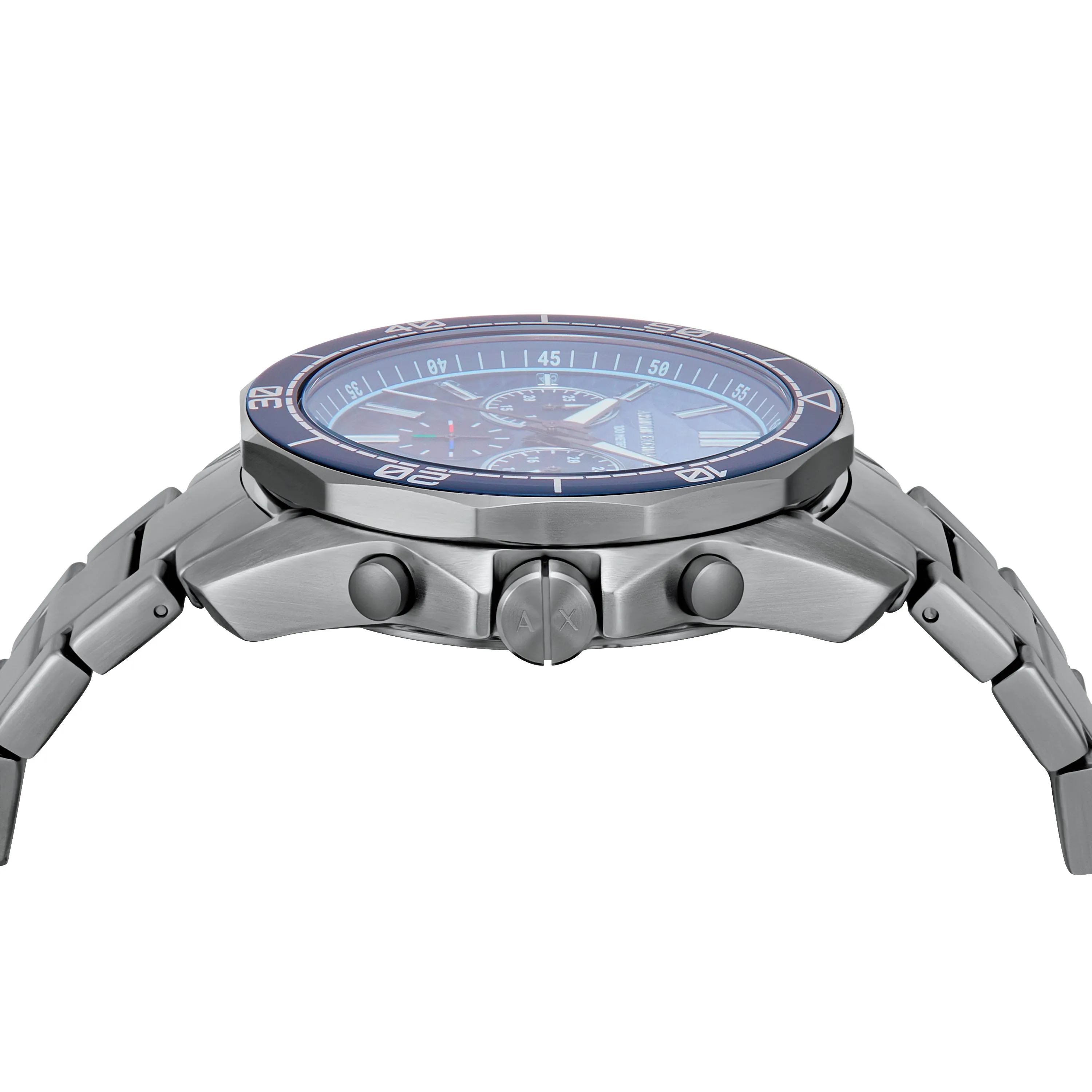 Armani Exchange Chronograph Blue Dial Gunmetal Stainless Steel Watch AX1967