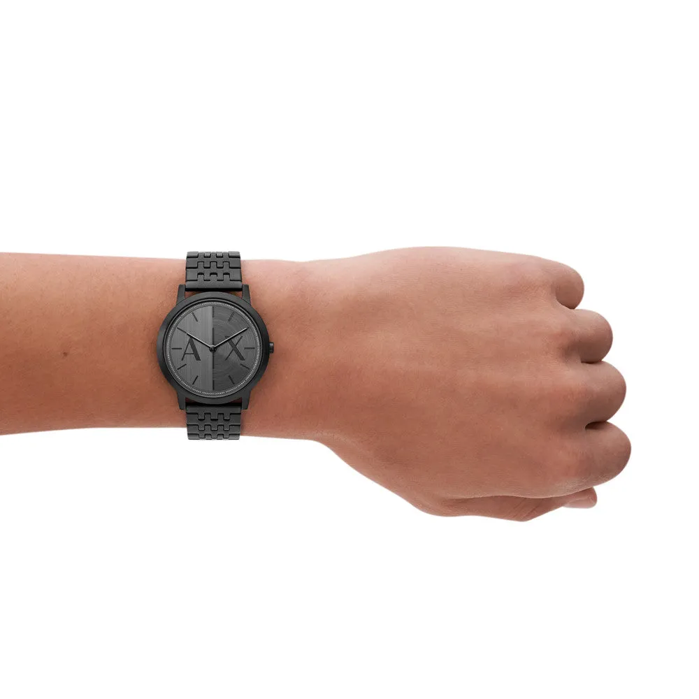 Armani Exchange Two-Hand Black Stainless Steel Watch AX2872