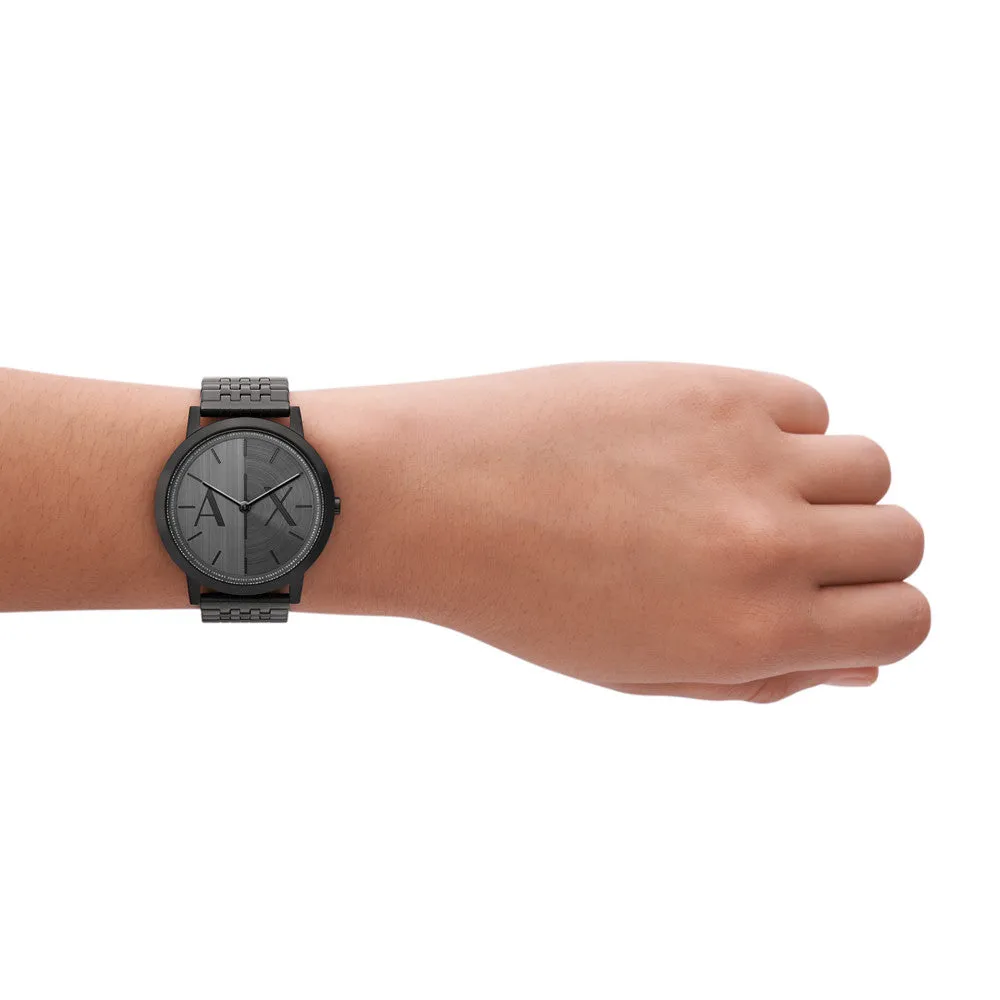 Armani Exchange Two-Hand Black Stainless Steel Watch AX2872