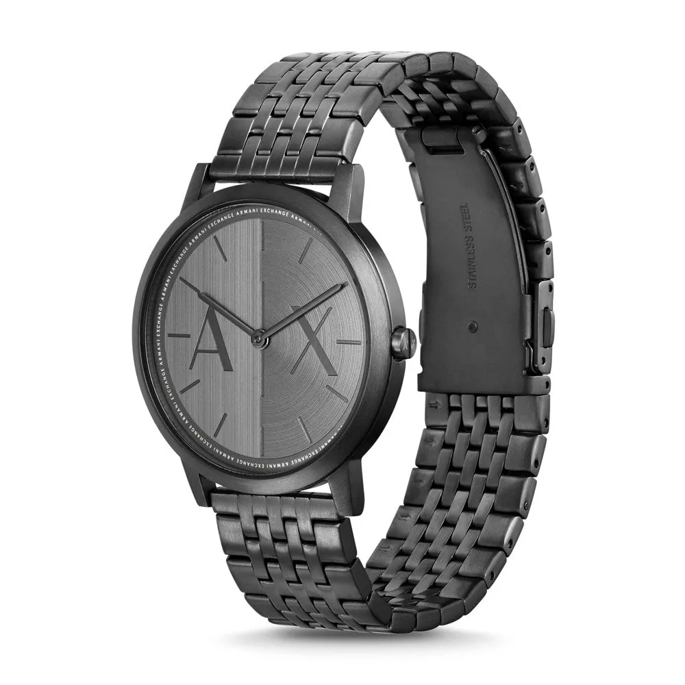 Armani Exchange Two-Hand Black Stainless Steel Watch AX2872