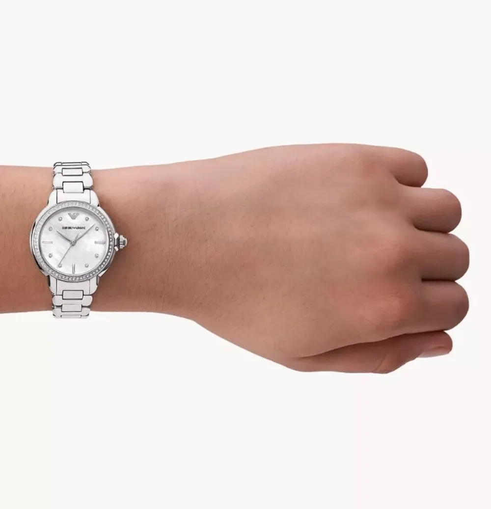 Armani Silver Dial Stainless Steel Watch Model AR11596
