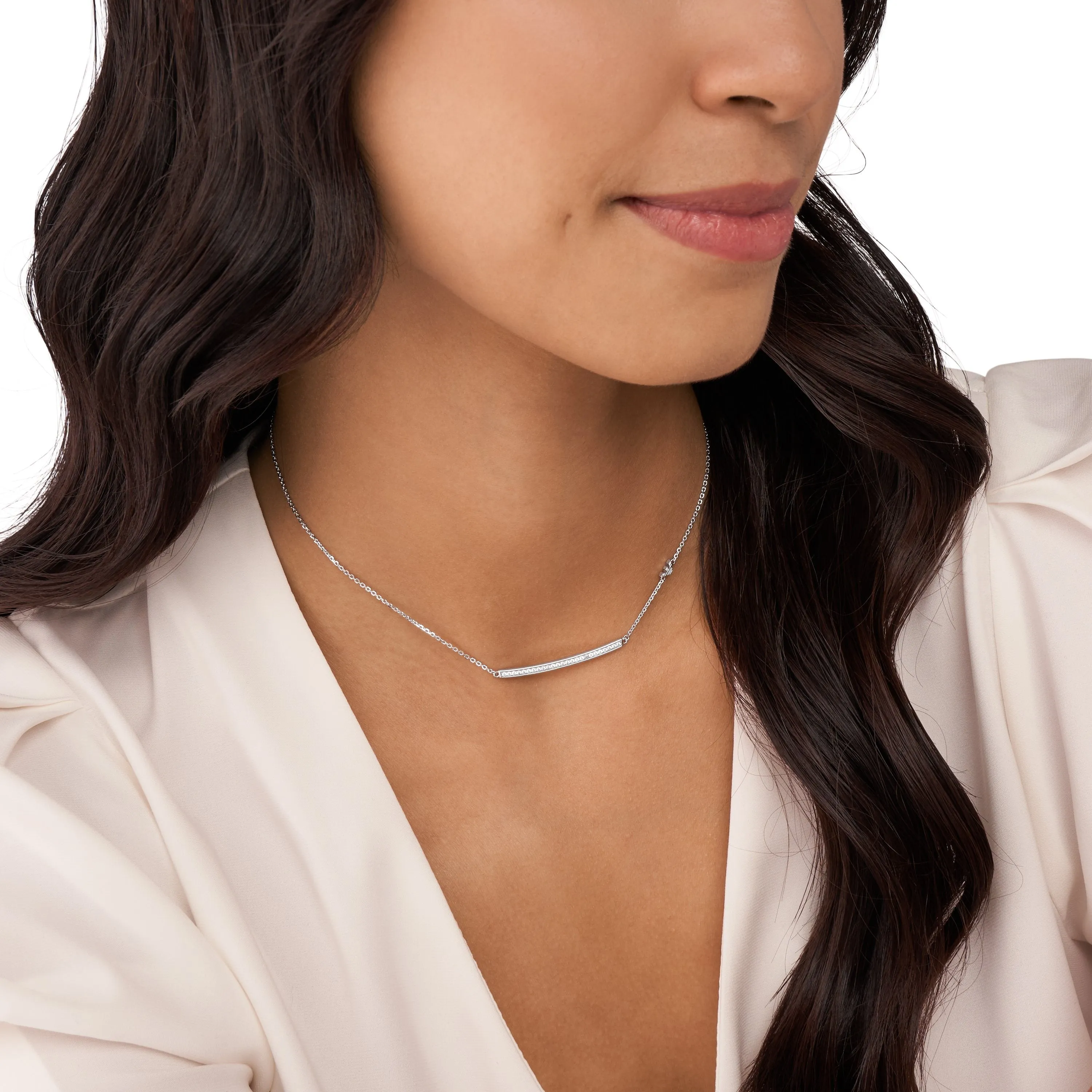 Armani Sterling Silver Elegance Necklace with Zirconia EG3591040