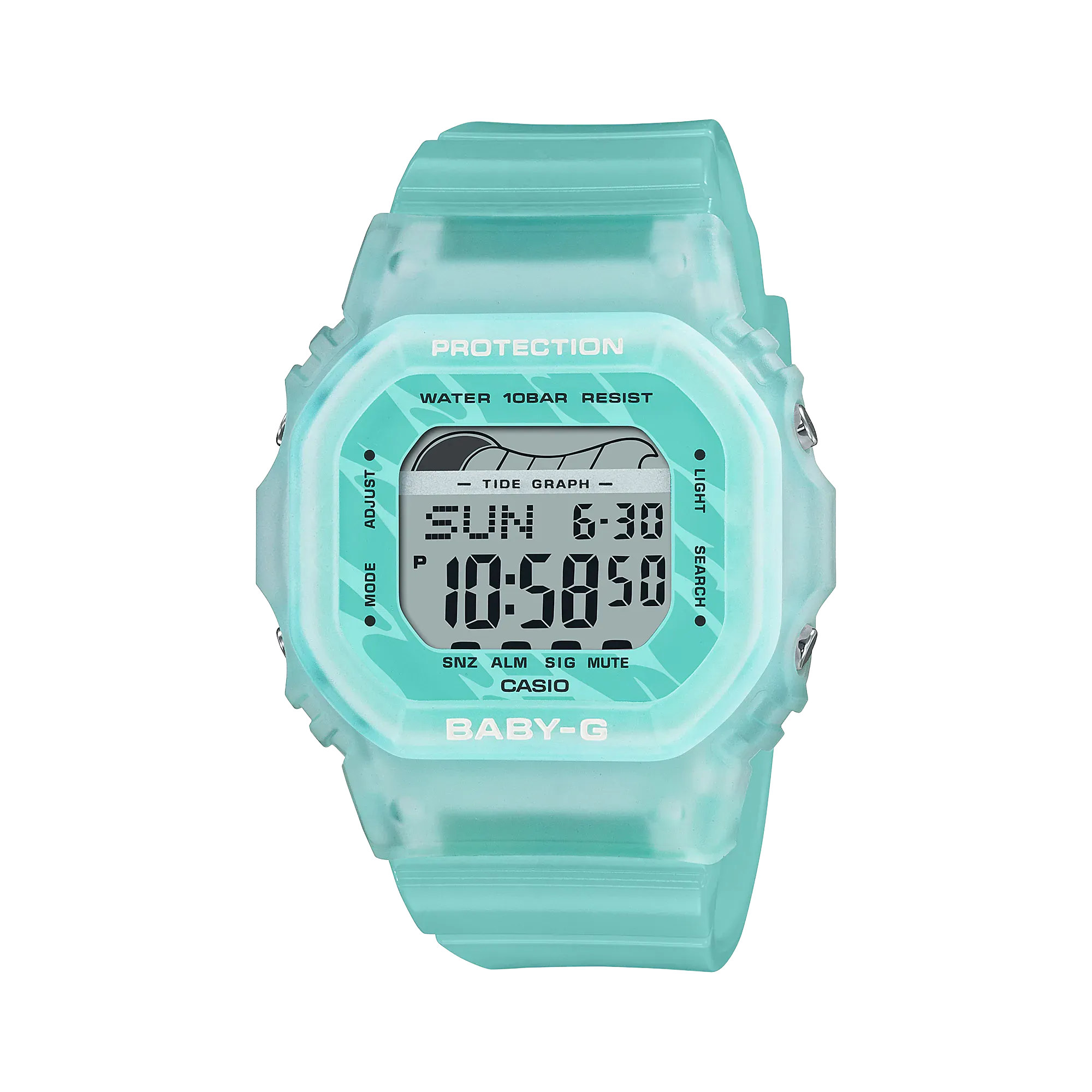 Baby-G Glide Digital Blue Green Resin Band Watch BLX565S-2D