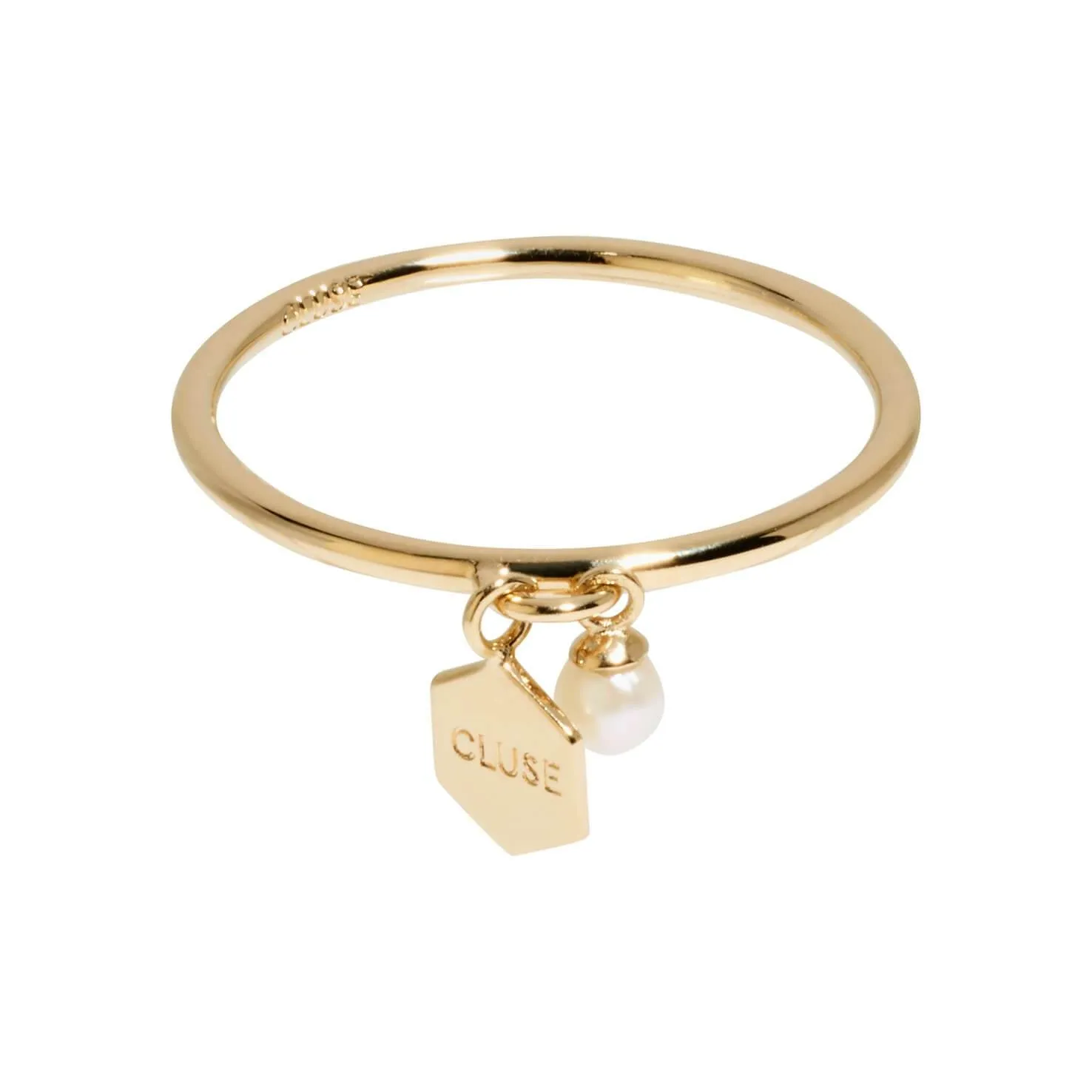 Bague CLUSE Essentielle Gold Hexagon and Pearl Charm CLJ41007