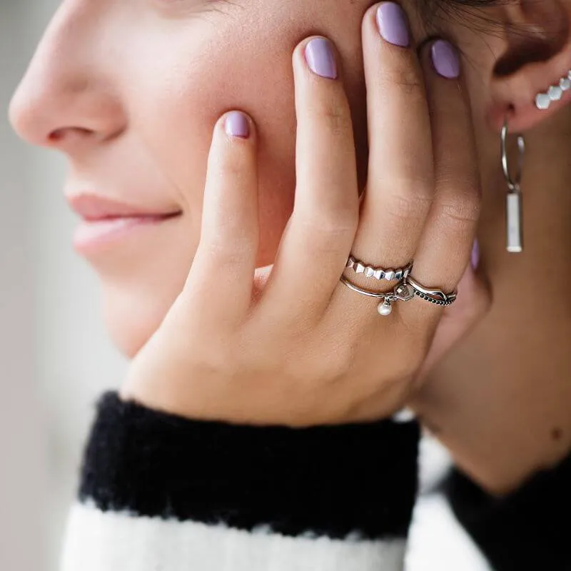 Bague CLUSE Essentielle Silver All Hexagons CLJ42006