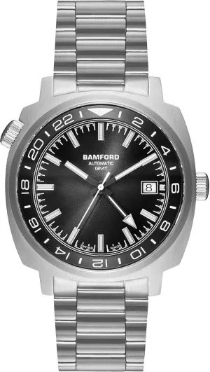 Bamford GMT Steel Black Tie Watch