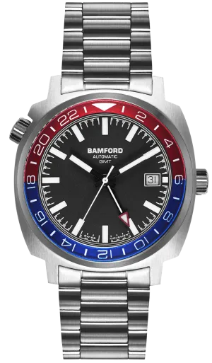Bamford GMT Steel Red Blue Nightowl Watch