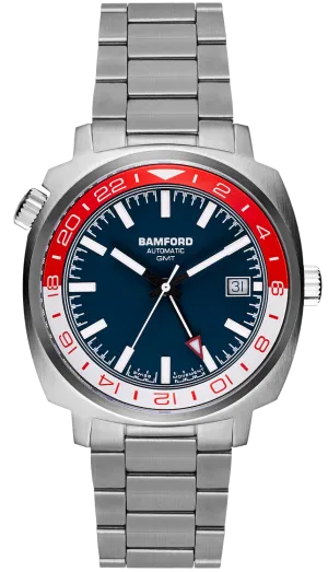 Bamford GMT Steel Red White Watch