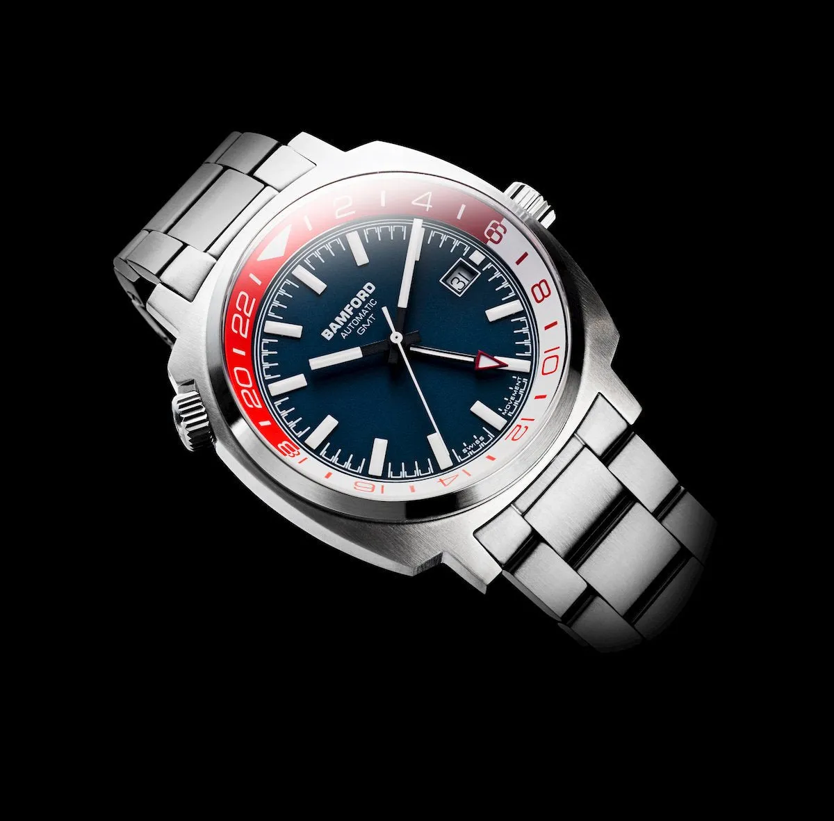 Bamford GMT Steel Red White Watch