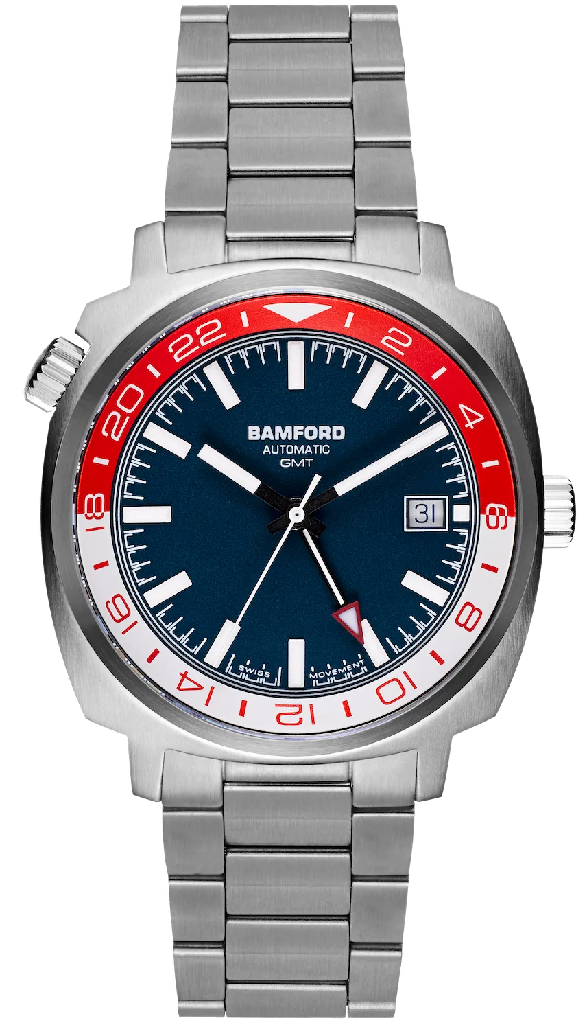 Bamford GMT Steel Red White Watch