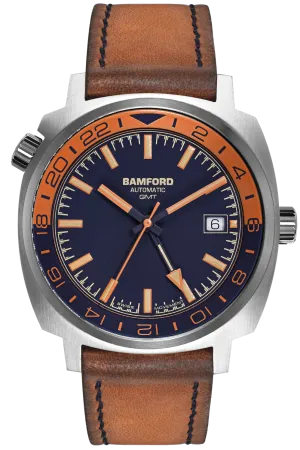 Bamford GMT Steel Tan Blue Watch
