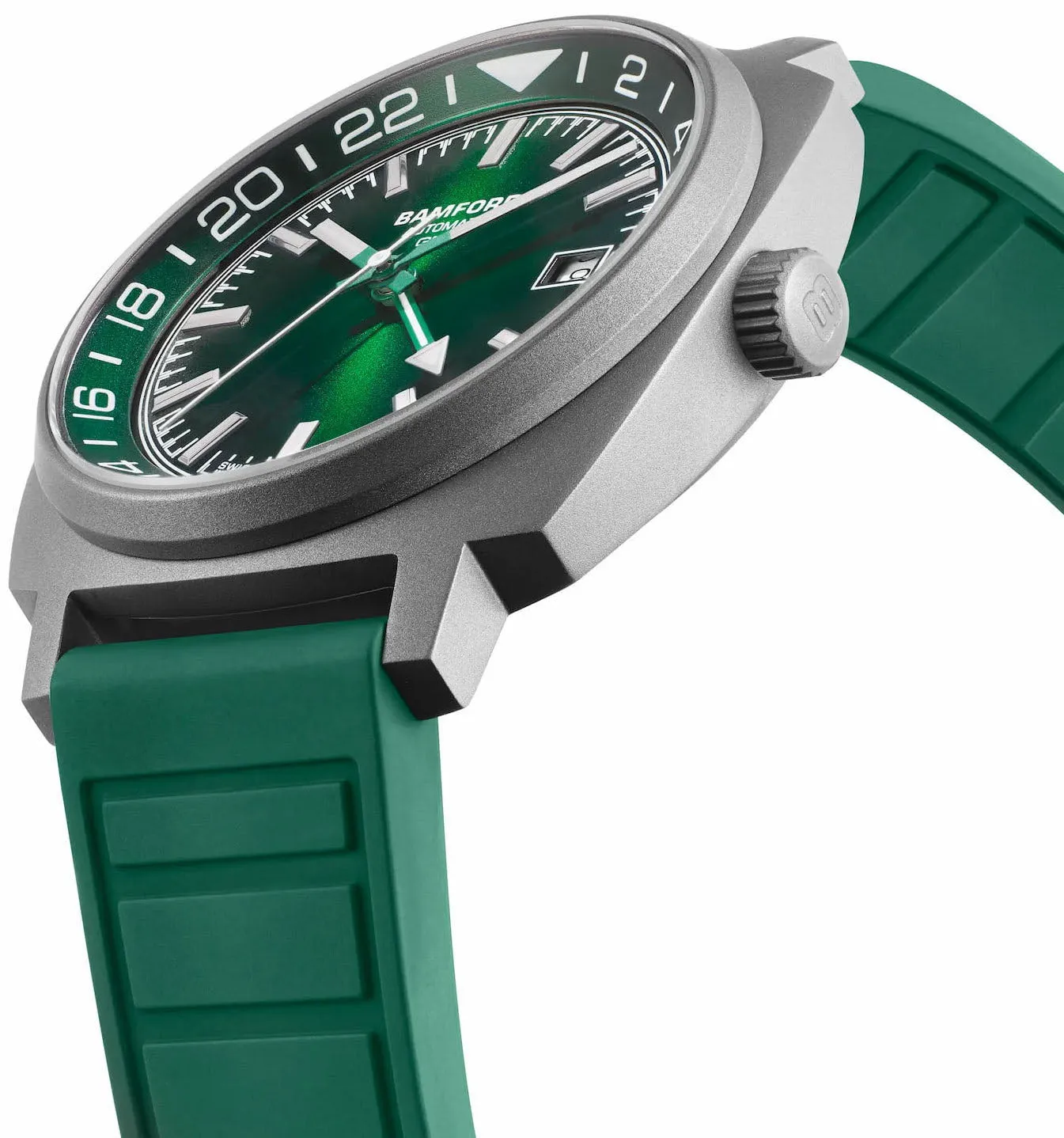 Bamford GMT Titanium Sunburst Green Watch