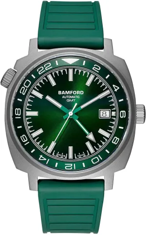Bamford GMT Titanium Sunburst Green Watch