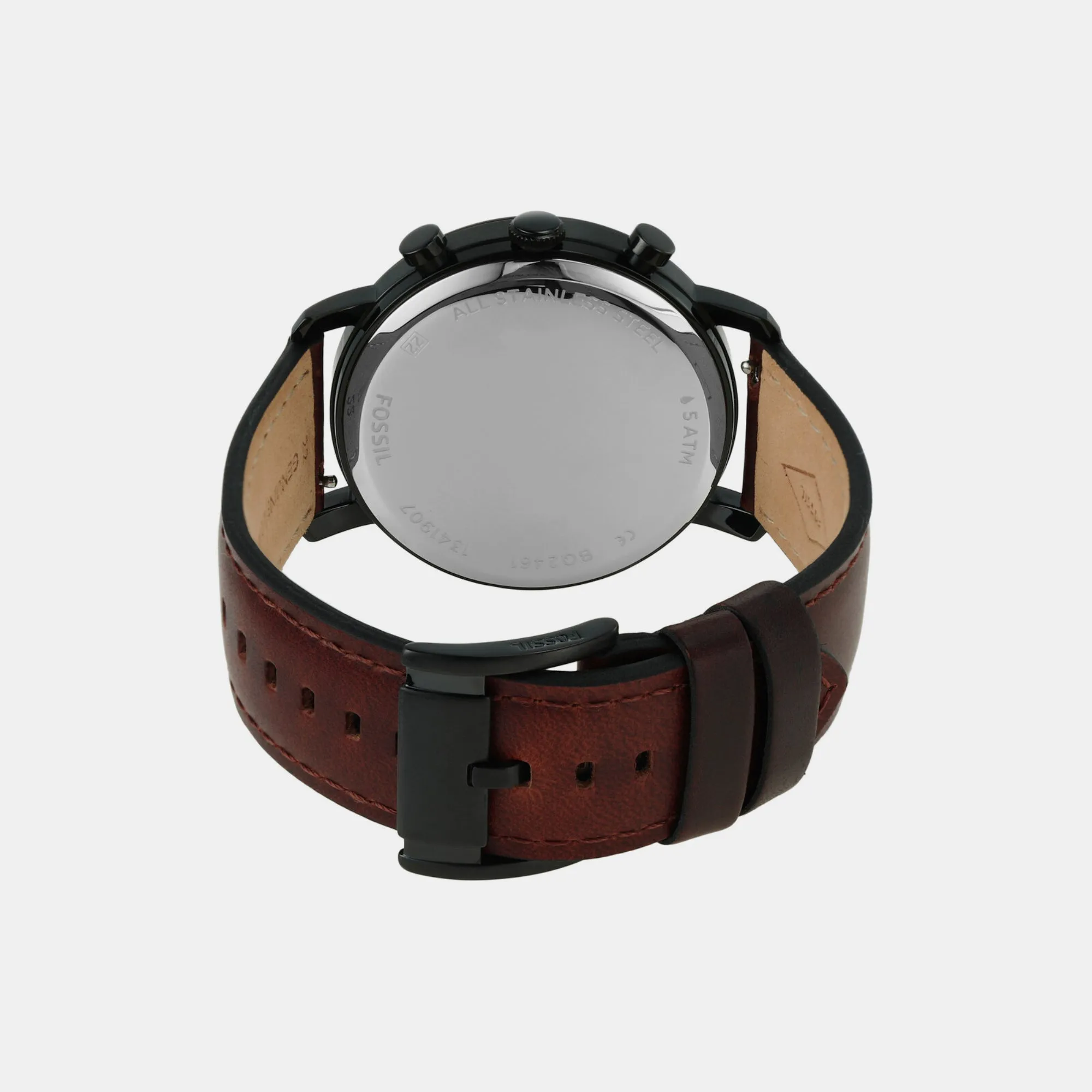 Bannon Men Quartz Black Dial Chronograph Leather Watch BQ2461