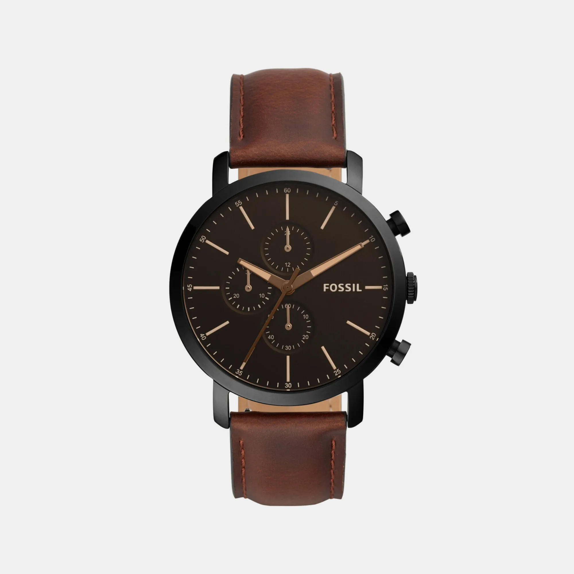 Bannon Men Quartz Black Dial Chronograph Leather Watch BQ2461