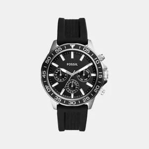 Bannon Men Quartz Black Dial Multi-Function Silicone Watch BQ2494