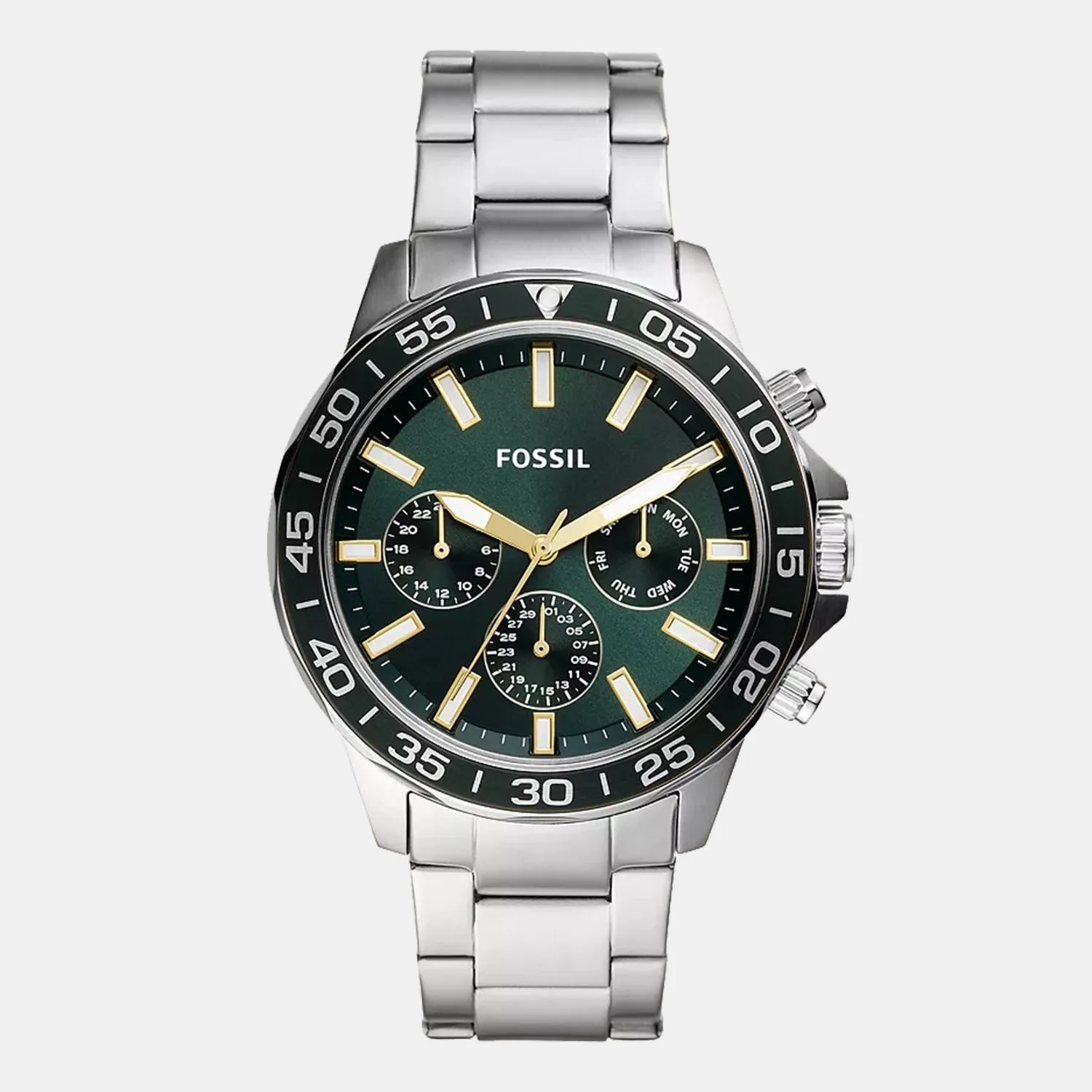 Bannon Men Quartz Green Dial Chronograph Stainless Steel Watch BQ2492