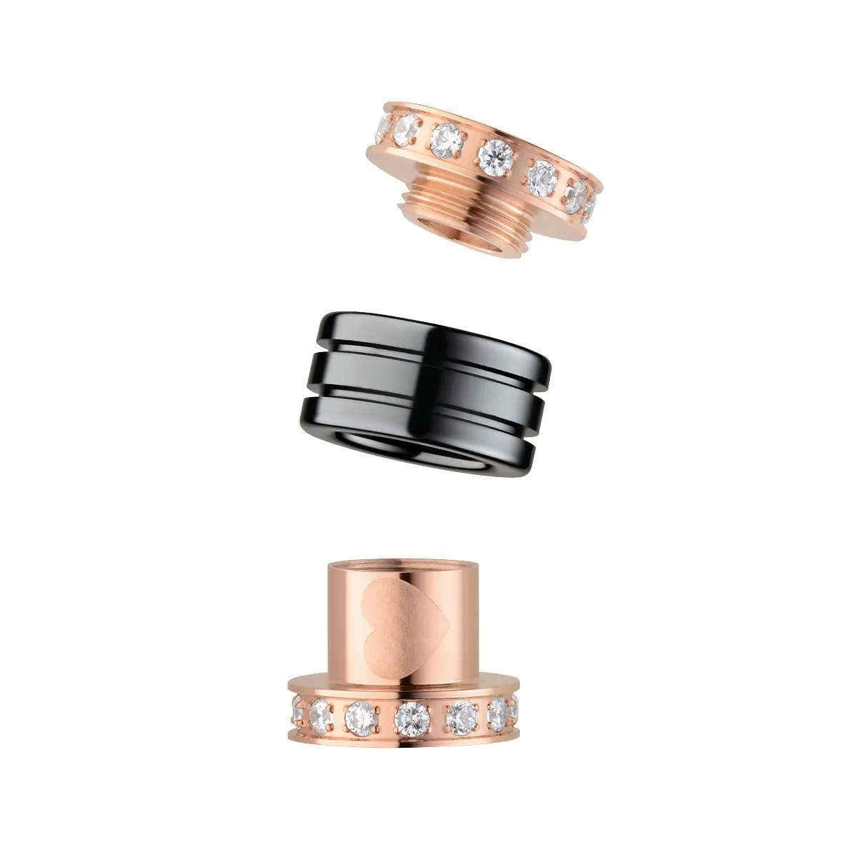 BERING Arctic Symphony Polished Rose Gold Detachable Charm Set