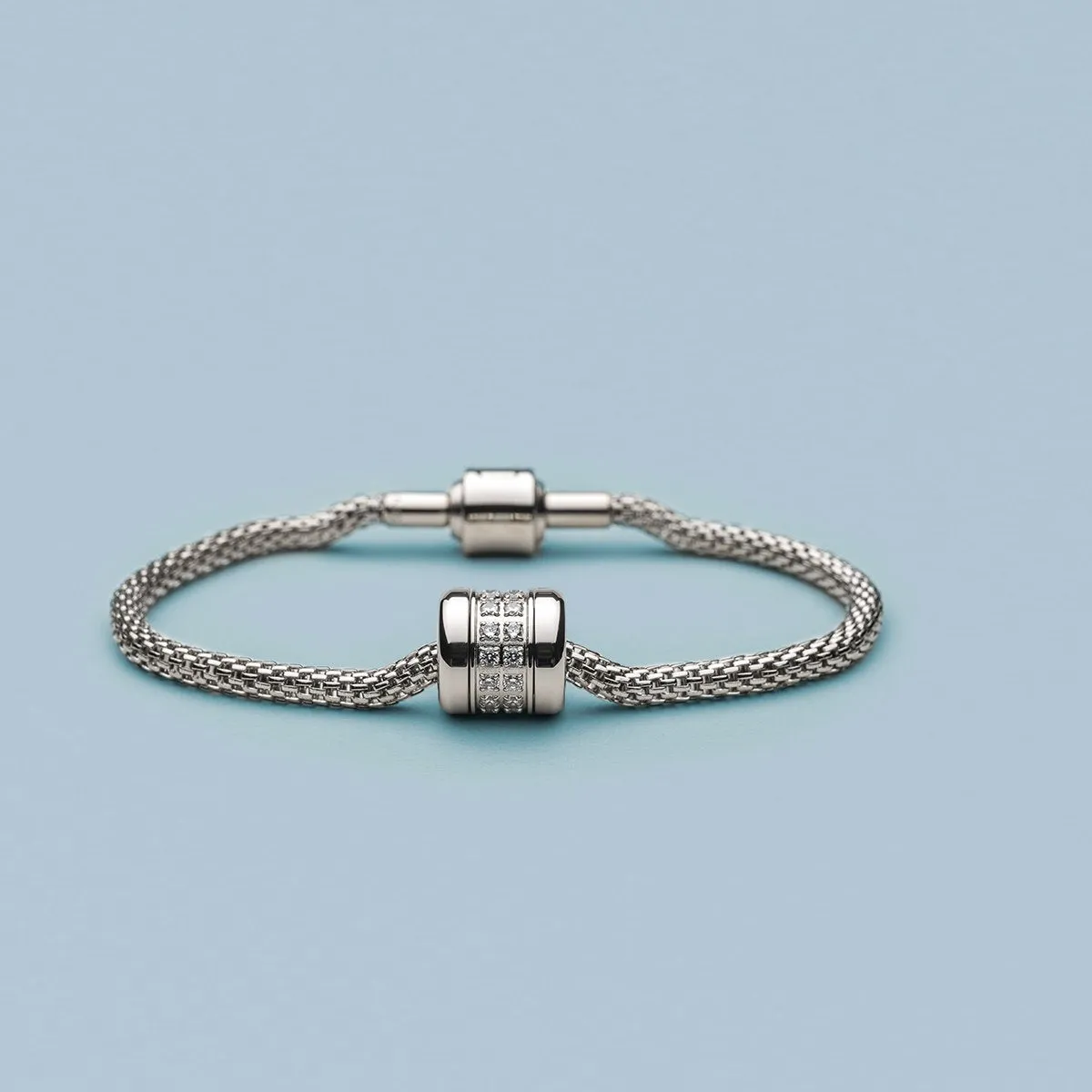 BERING Arctic Symphony Polished Silver Detachable Charm Set