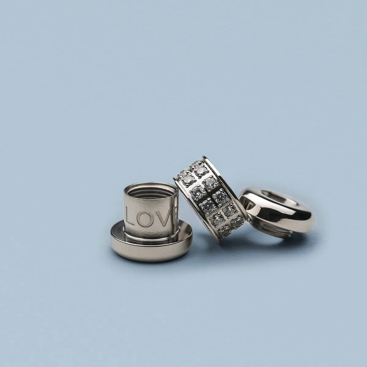 BERING Arctic Symphony Polished Silver Detachable Charm Set