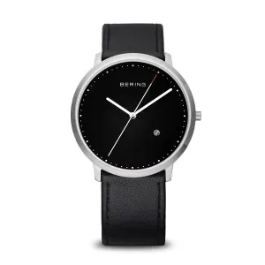 Bering Black Leather Belt Watch with Black Dial | 11139-402