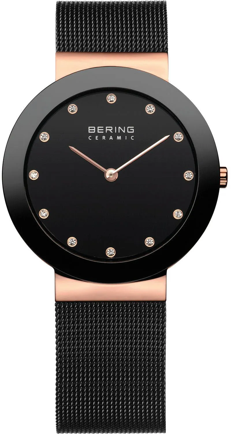 Bering Ceramic Black Mesh Ladies Watch