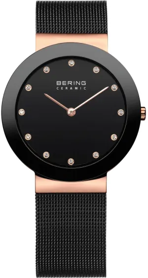 Bering Ceramic Black Mesh Ladies Watch