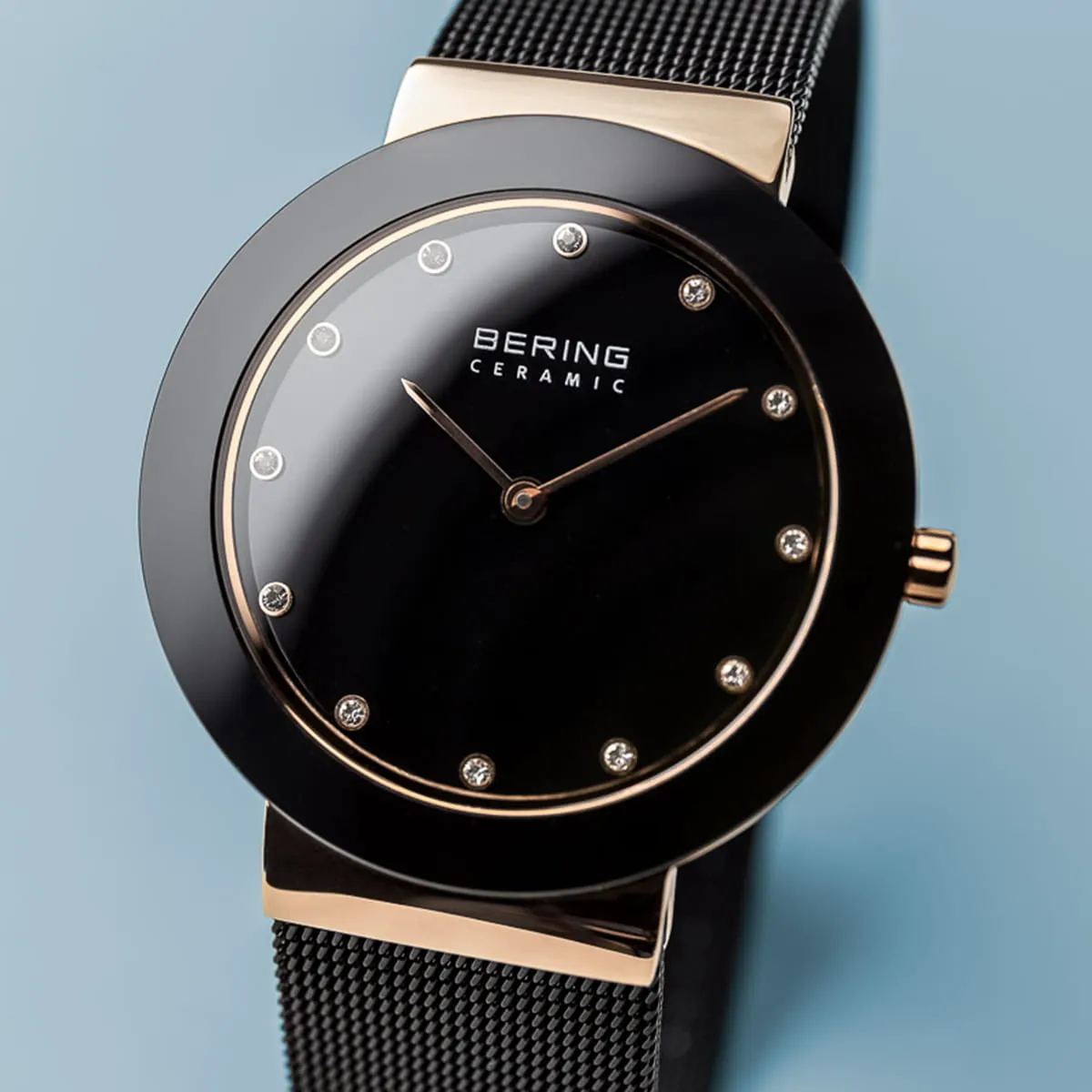 Bering Ceramic Black Mesh Ladies Watch