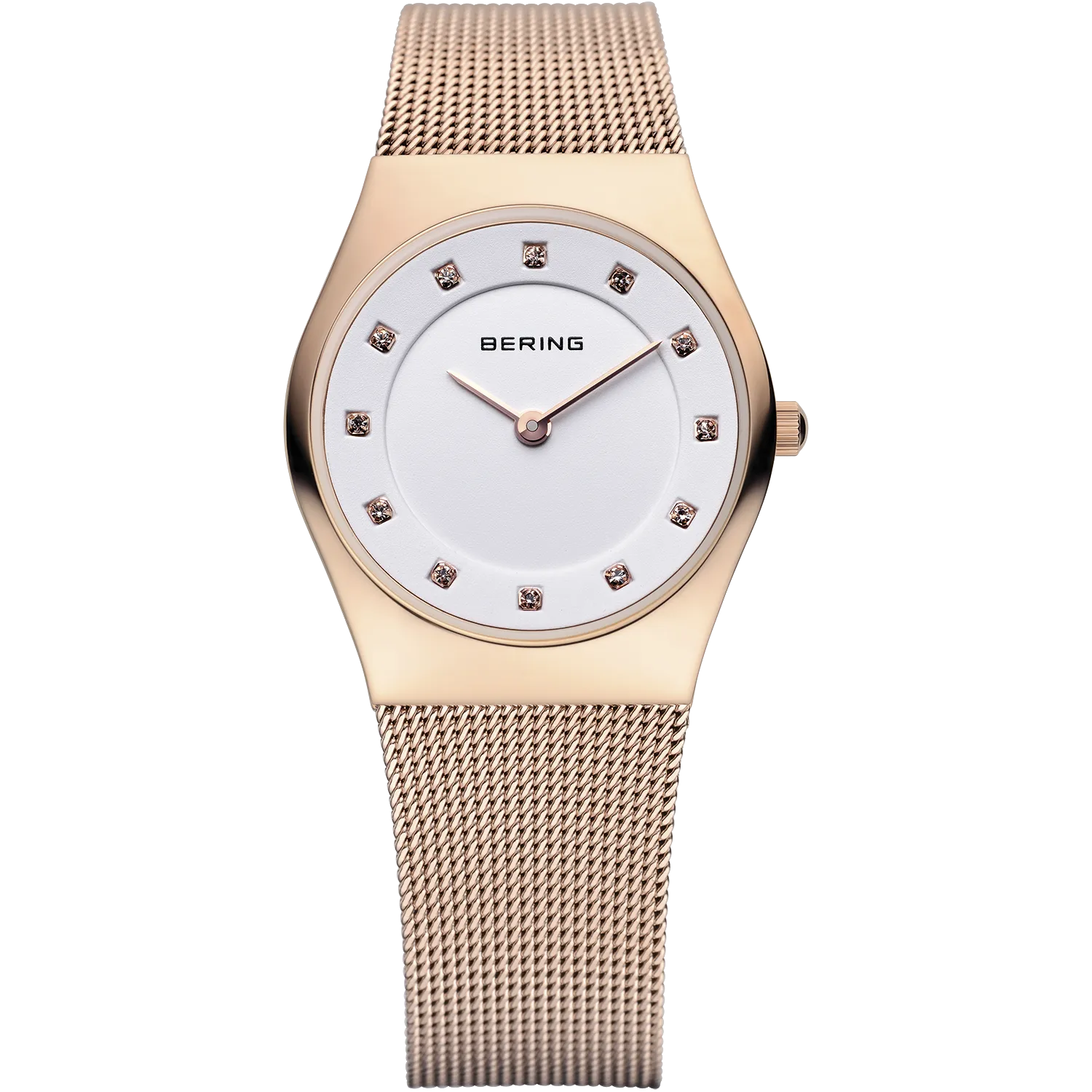 Bering - Ladies Rose Gold & Swarovski Elements Mesh Strap Watch