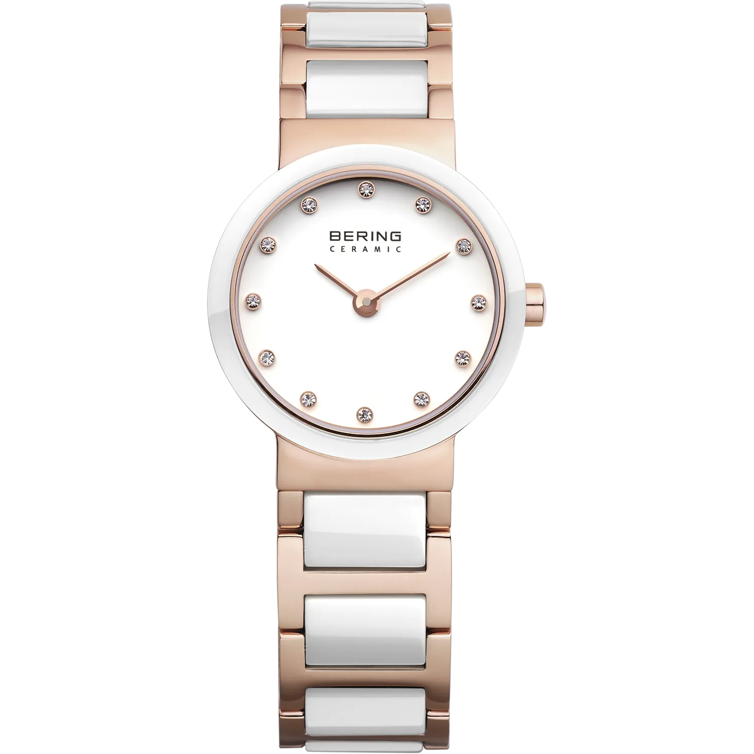 Bering - Ladies White Ceramic & Rose Watch