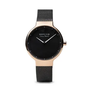 Bering - Max Ren  Polished Rose Gold, Black Mesh 31mm