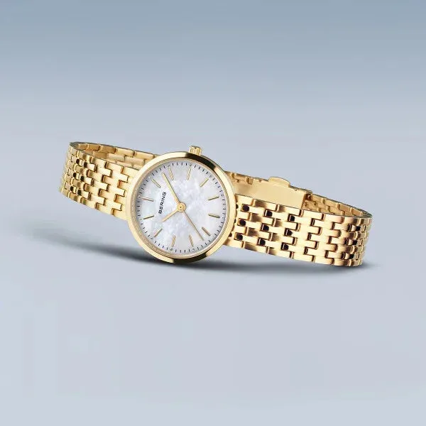 Bering - Mother Of Pearl Dial Gold Tone Watch