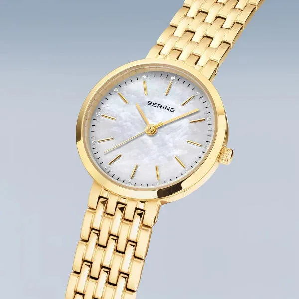 Bering - Mother Of Pearl Dial Gold Tone Watch