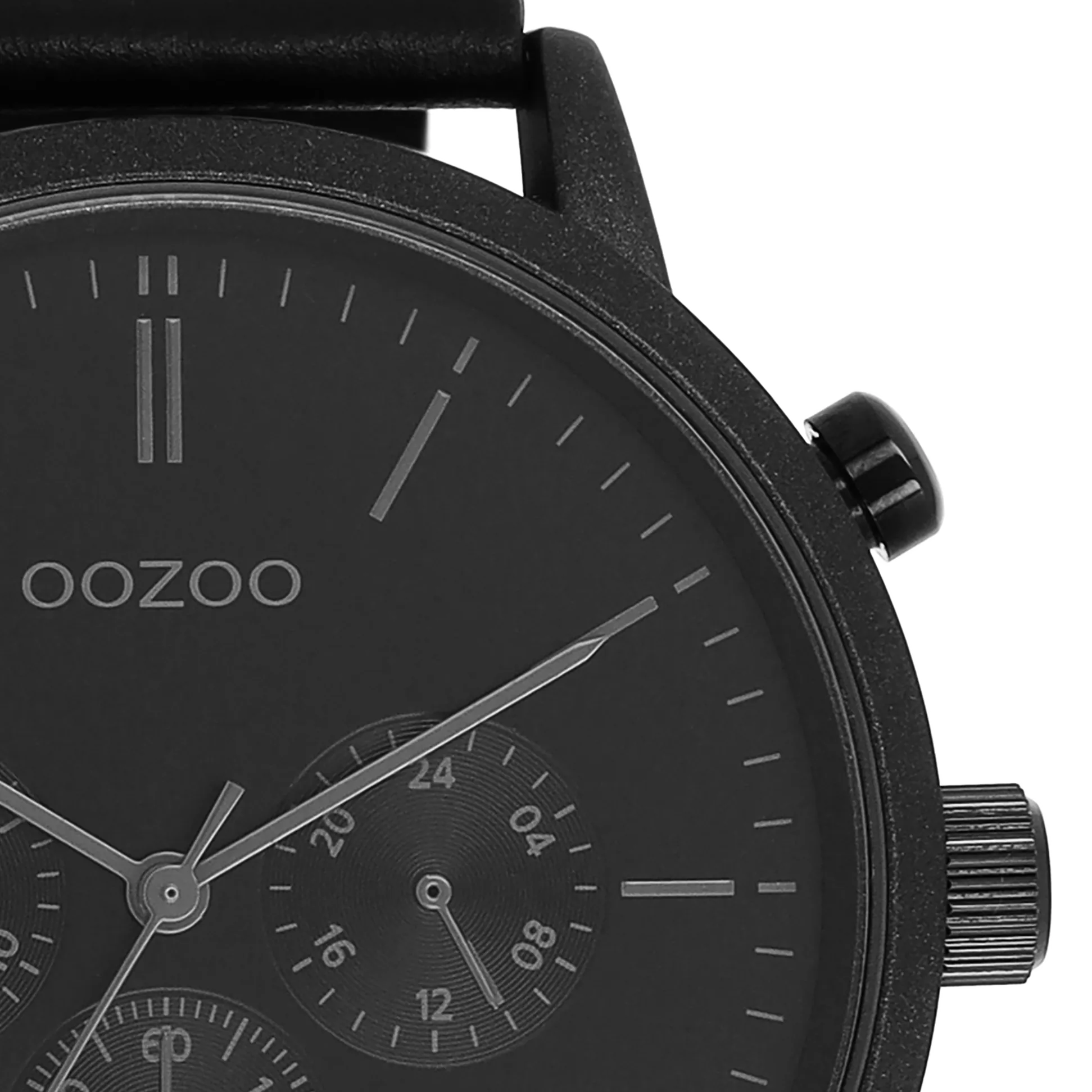 Black OOZOO watch with leather strap - C11203
