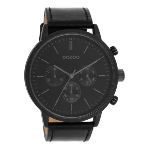 Black OOZOO watch with leather strap - C11203