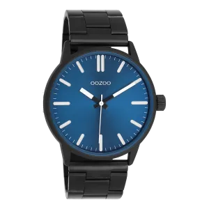 Black OOZOO watch with stainless steel bracelet - C11403
