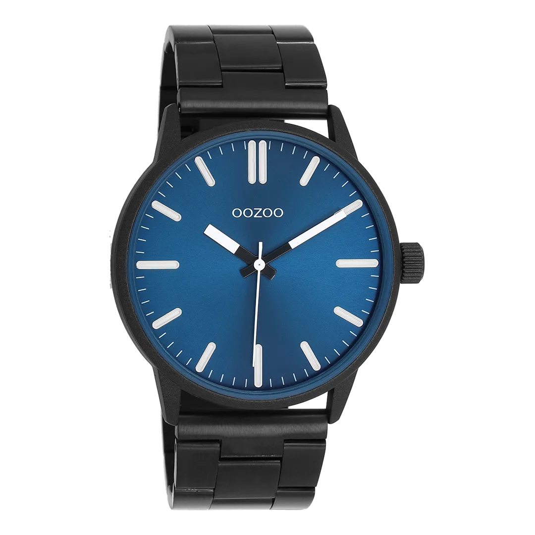 Black OOZOO watch with stainless steel bracelet - C11403