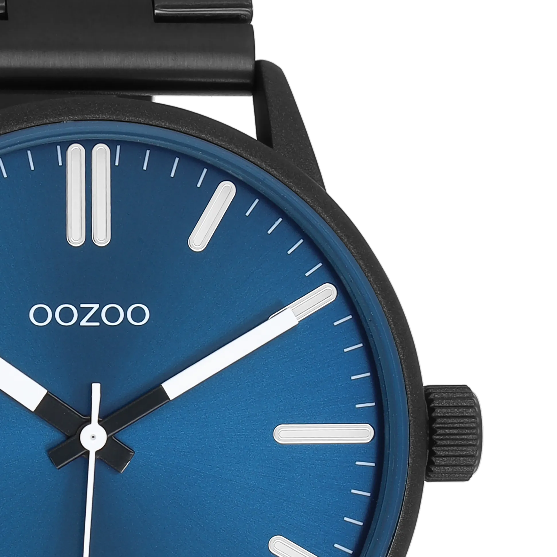Black OOZOO watch with stainless steel bracelet - C11403